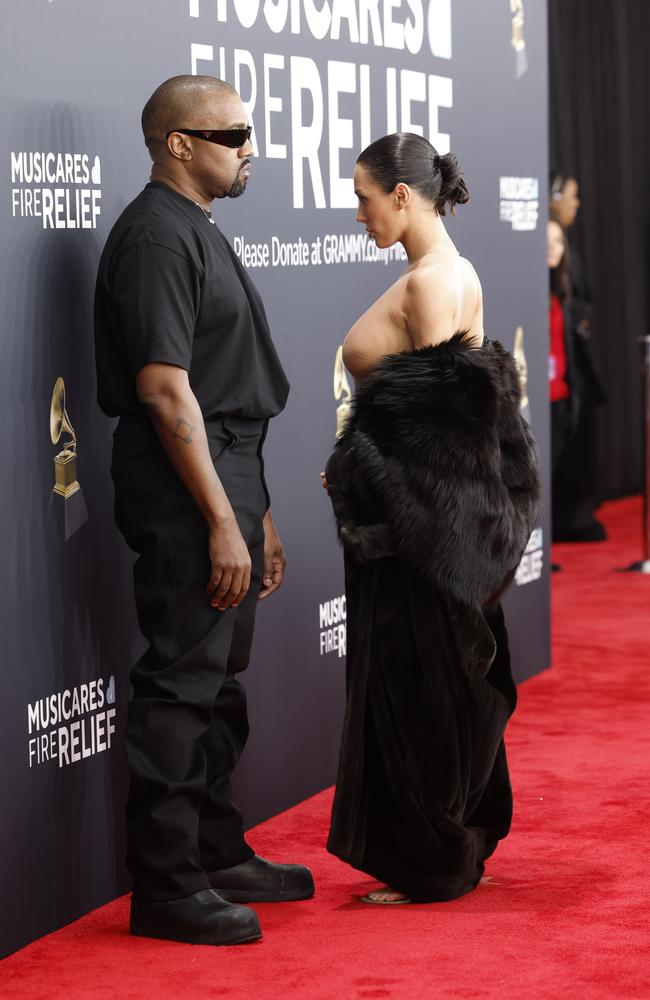 Images of Bianca Censori and Kanye West on the Grammys red carpet have shocked the world. Picture: Getty Images