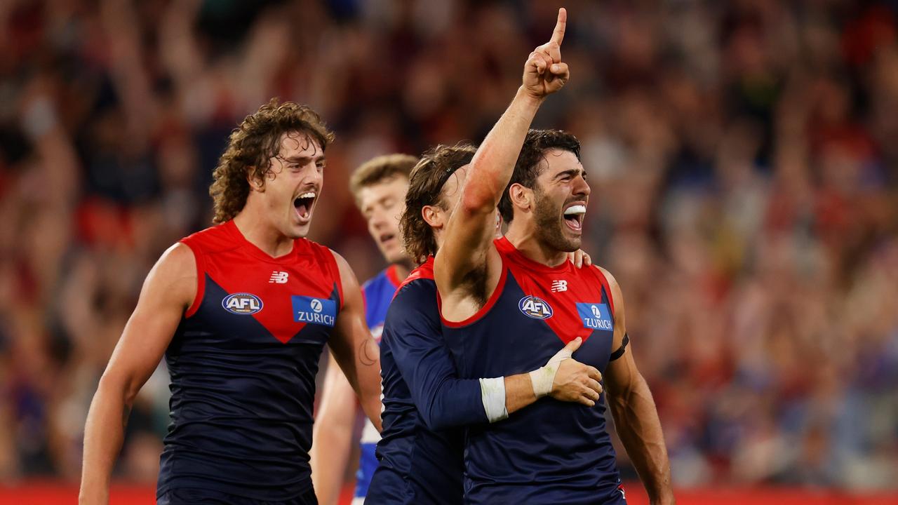 Christian Petracca was at his best against the Western Bulldogs. Picture: Michael Willson