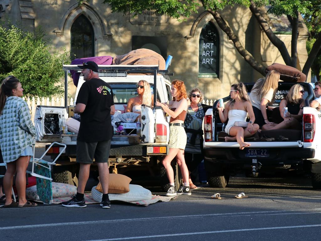 The annual Queenscliff Rod Run may have been called off this weekend, but rev heads still flocked to the town for an "unofficial" meet. Picture: Mike Dugdale