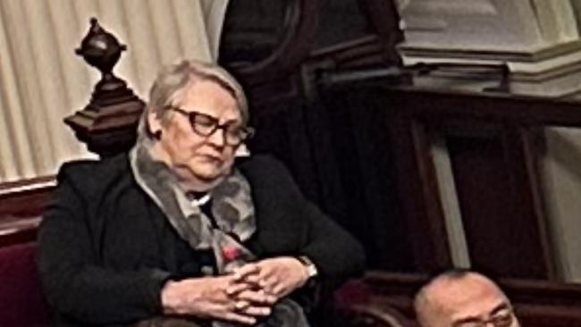 Liberal MP Bev McArthur appeared to nod off during the Governor’s inauguration.