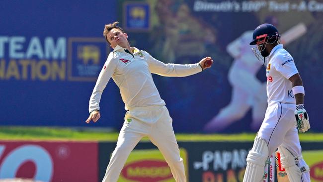 Matt Kuhnemann will have his bowling action reviewed. (Photo by Ishara S. KODIKARA / AFP)