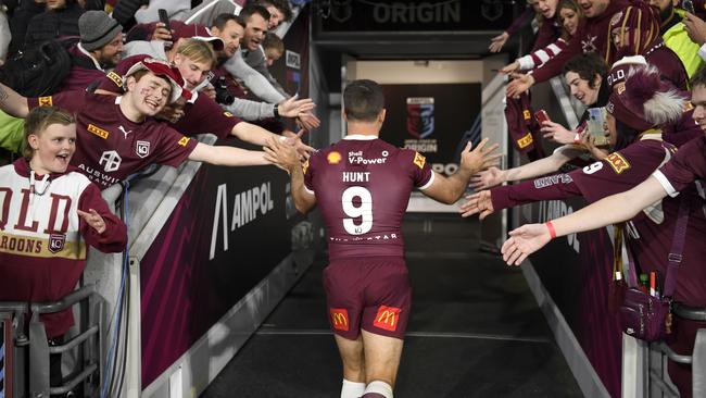 Ben Hunt became on Origin hero for Maroons fans after his performance in Game III. Picture: NRL Photos