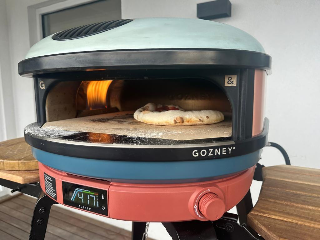 Cooking a pizza in the Gozney Arc XL. Picture: news.com/au/Philippa Tonkin.