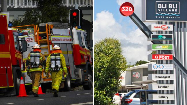 Customers and staff at the Bli Bli River Markets shopping centre have been evacuated.