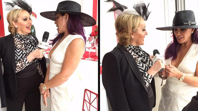 News.com.au’s Melissa Hoyer interviewing Melissa Rivers at the 2015 Derby Day.