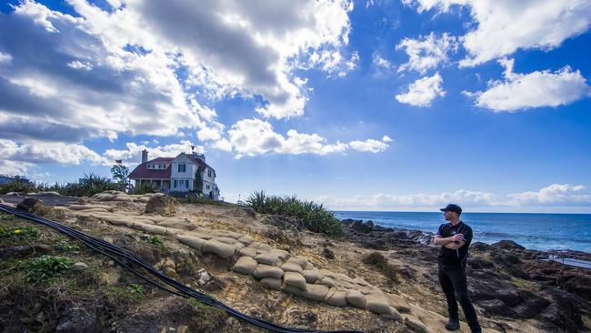 Aquaman film set at Hastings Point on the Tweed Coast. Picture: NIGEL HALLETT