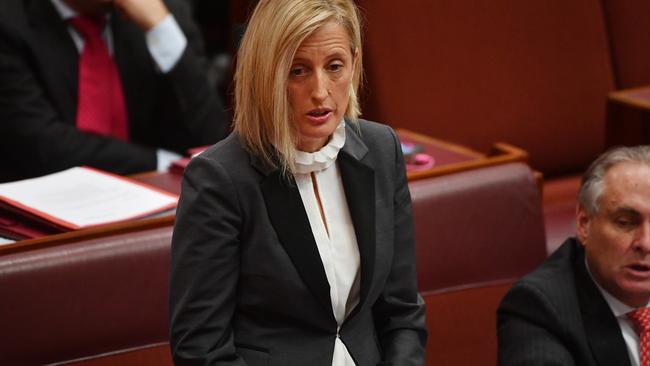 Labor’s Katy Gallagher addresses the senate over her citizenship. Picture: AAP