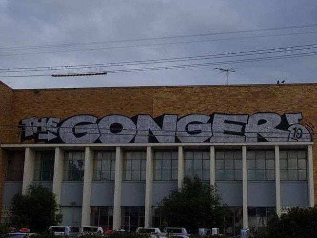 Heralded as a legend online, works of Gong popped up all over Sydney. Picture: Supplied.