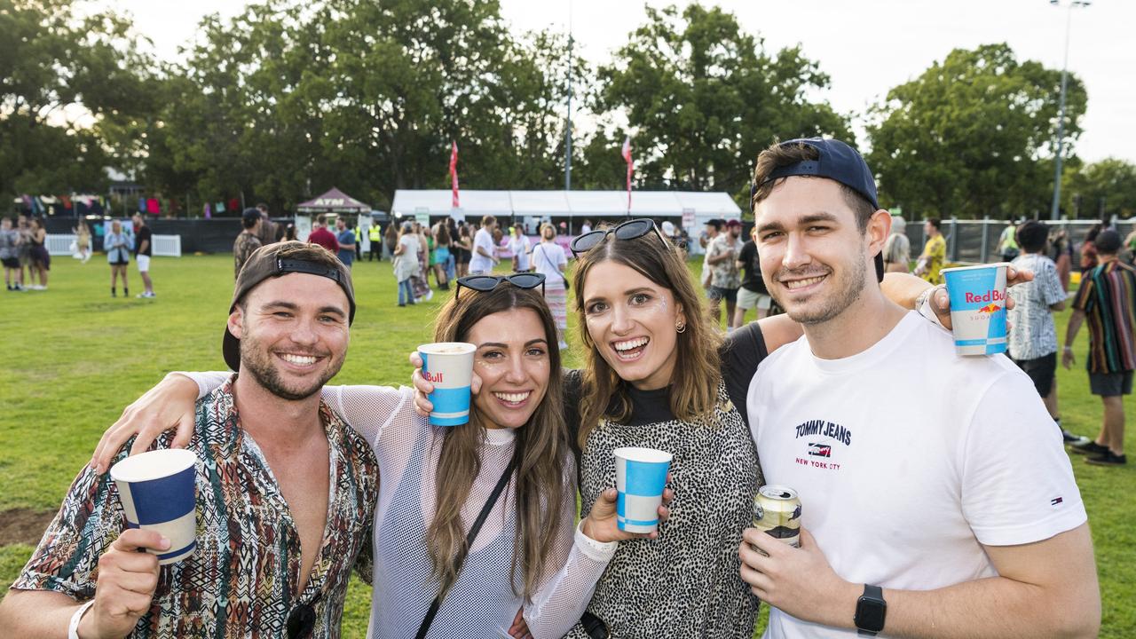 At The Backyard Series are (from left) Tom Fanning, Meagan Sarah, Emily Higgins and Scott Laman in Queens Park, Saturday, November 6, 2021. Picture: Kevin Farmer