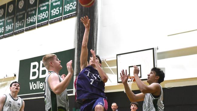 GPS Firsts basketball between Brisbane Boys College and The Southport School Saturday August 13, 2022. Picture: John Gass