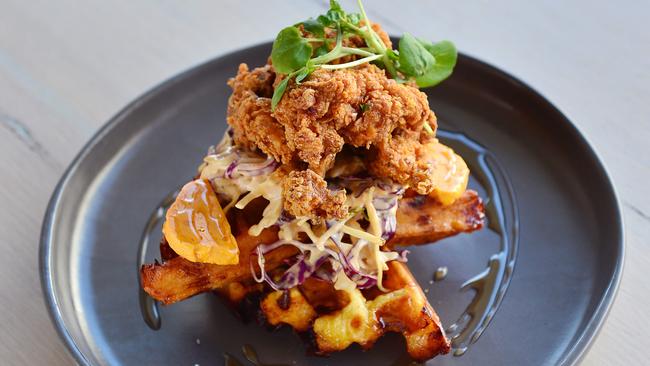 Anyone for fried chicken waffles? Find them at Winter Malvern. Picture: Nicki Connolly