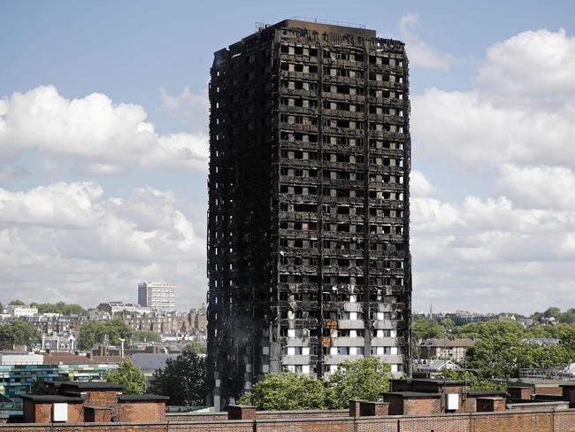 The remains of the residential apartment block Grenfell Tower. Picture: AFP/ Tolga Akmen