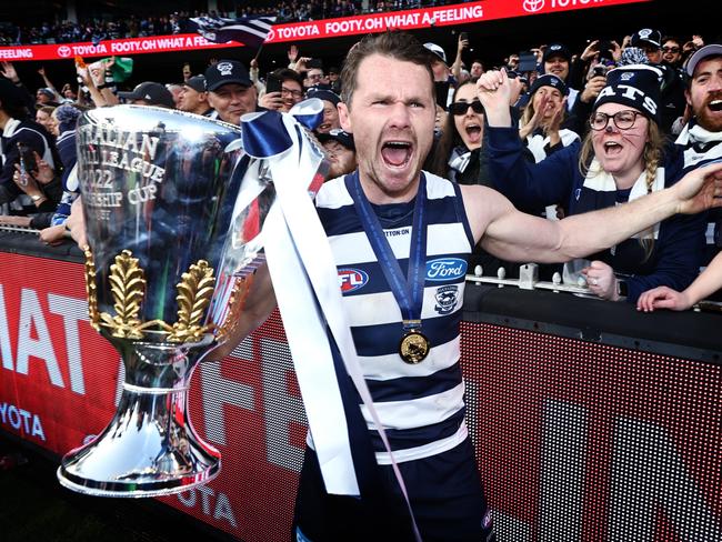 MELBOURNE . 24/09/2022. AFL Grand Final.  Geelong Cats vs Sydney Swans at the MCG.    Patrick Dangerfield of the Cats    . Picture by Michael Klein