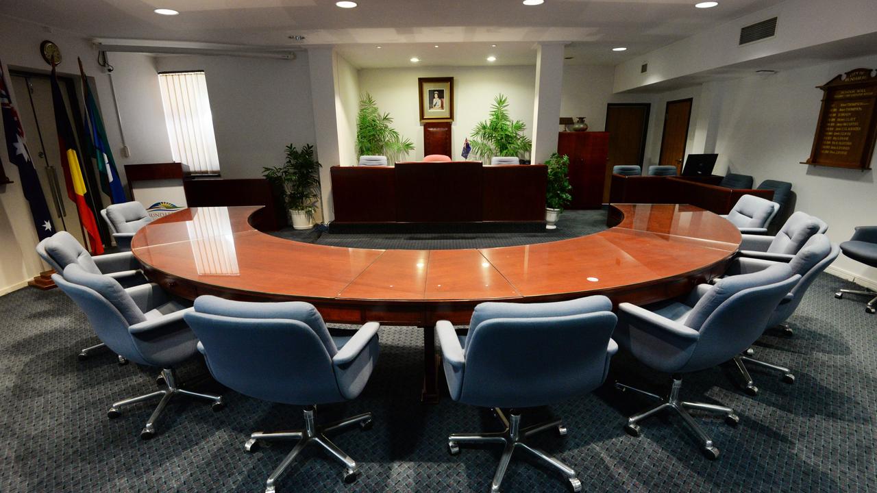 The Bundaberg Council Chambers. This week’s meeting went behind closed doors to discuss a mysterious ‘suspected inappropriate conduct’ issue, in which several councillors declared a conflict of interest. Photo: Mike Knott / NewsMail