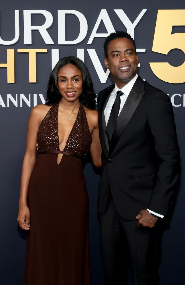 Chris Rock and daughter Zahra. Picture: Dimitrios Kambouris/Getty Images