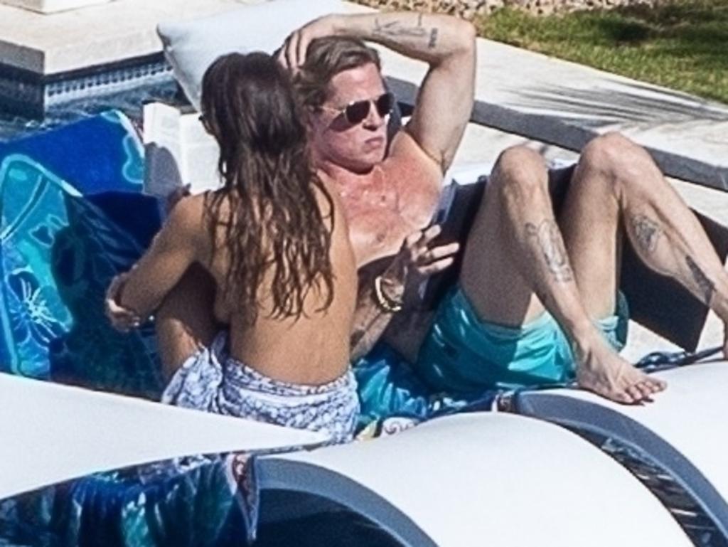 Brad Pitt And Ines De Ramon Sunbathe Together In Cabo During New