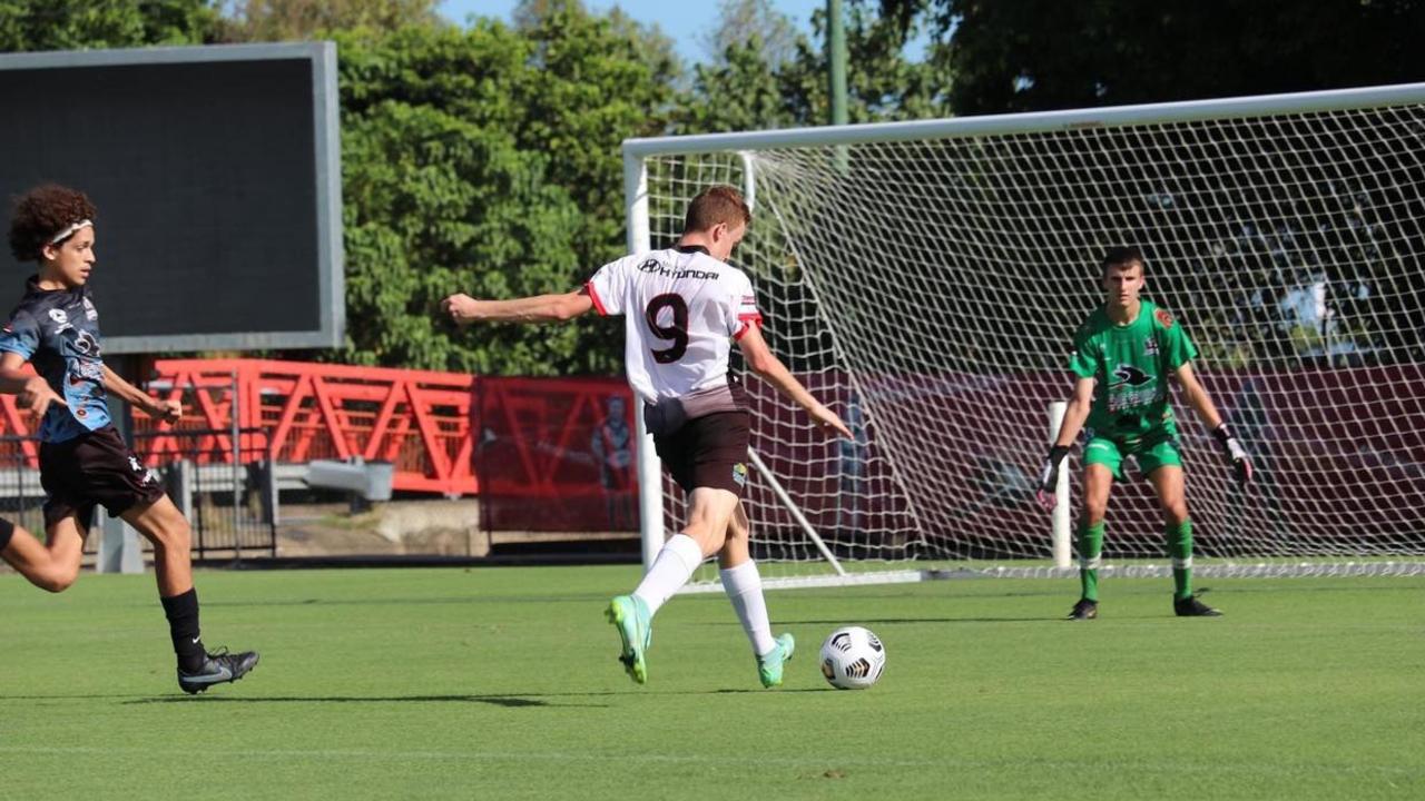 Pettigrew’s poise in front of goal is considered rare for a striker at his age. Picture: Magpies Crusaders United