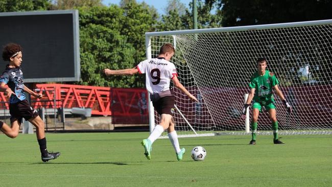 Pettigrew’s poise in front of goal is considered rare for a striker at his age. Picture: Magpies Crusaders United