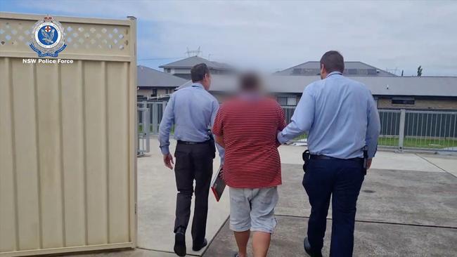 Paul Iera being arrested at his Horsley home on Thursday. Picture: NSW Police