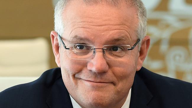 Prime Minister Scott Morrison and Foreign Minister Marise Payne during a meeting at the Commonwealth Parliament Offices in Sydney, Monday, May 20, 2019. (AAP Image/Joel Carrett) NO ARCHIVING