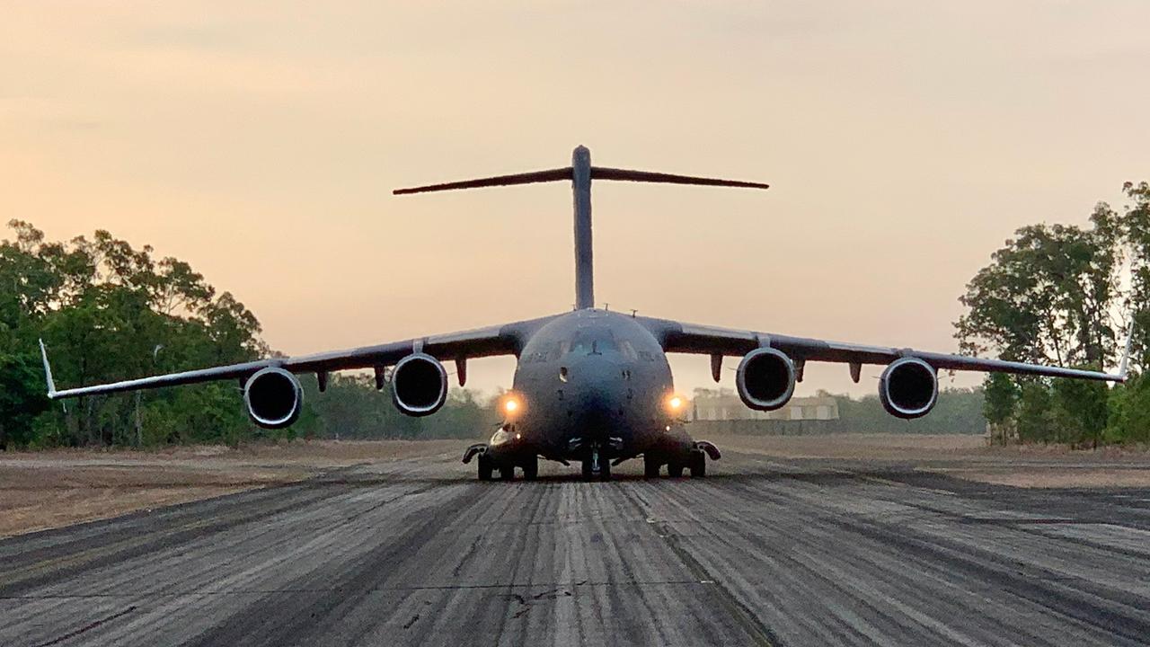 A Royal Australian Air Force C-17A Globemaster III aircraft (No. 36 Squadron) at RAAF Base Scherger, Far North Queensland, during Exercise Global Dexterity 21 in November, 2021.