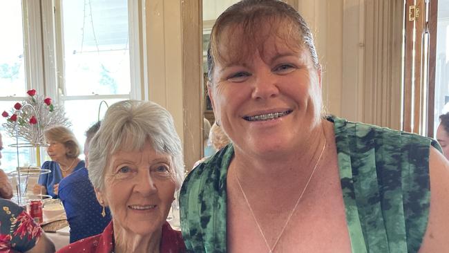 Gympie high tea for International Women's Day – Thelma Myers and Deb Brown.