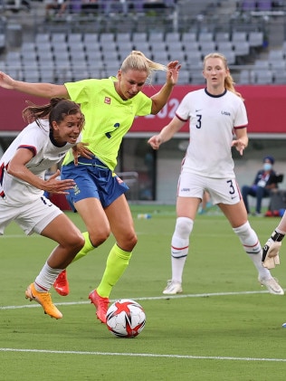 The American women's soccer team suffered a surprising 3-0 defeat against Sweden on Wednesday, effectively breaking their 44-game winning streak. Picture: Getty Images