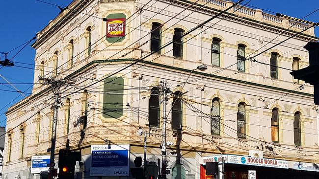 A new burger joint will be opening in the old home of the Prahran Hungry Jacks restaurant on Chapel St. Picture: Kiel Egging.