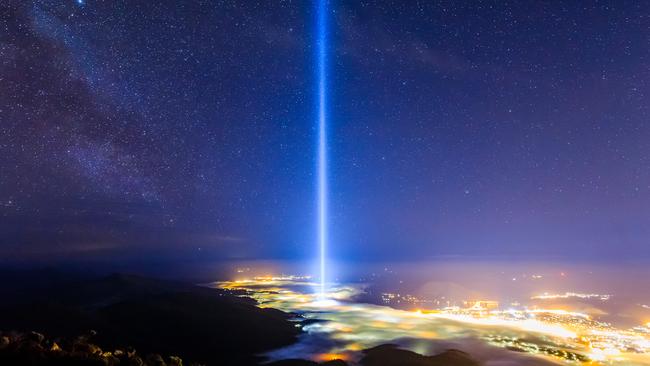 Spectra by Ryoji Ikeda has been turned on at Mona. Picture: JESSE HUNNIFORD/MONA