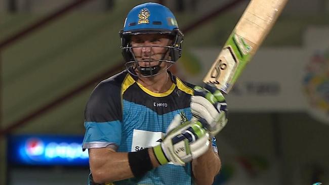 Michael Hussey in action for St Lucia Zouks against Guyana Amazon Warriors.