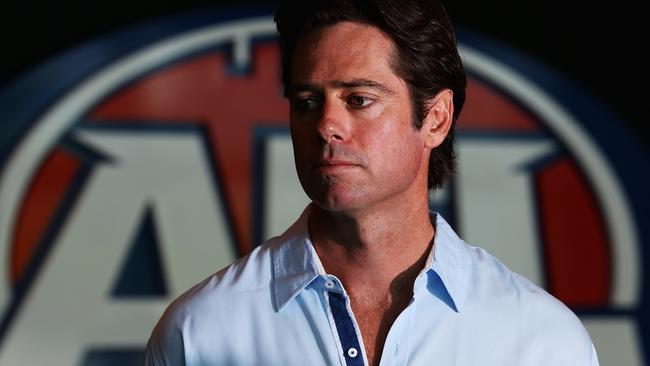 AFL deputy CEO Gillon McLachlan speaks to the media during a press conference at AFL House on 10 February, 2013 in Melbourne, Australia