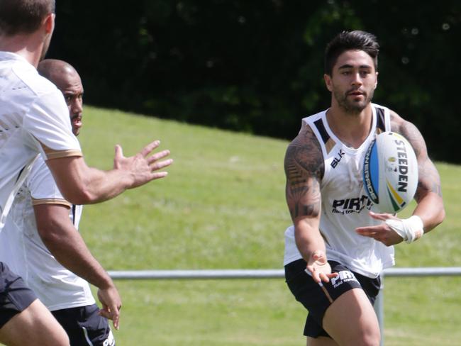 Shaun Johnson is back in training after his horror ankle injury but expect a slow start. Picture: Steve Pohlner