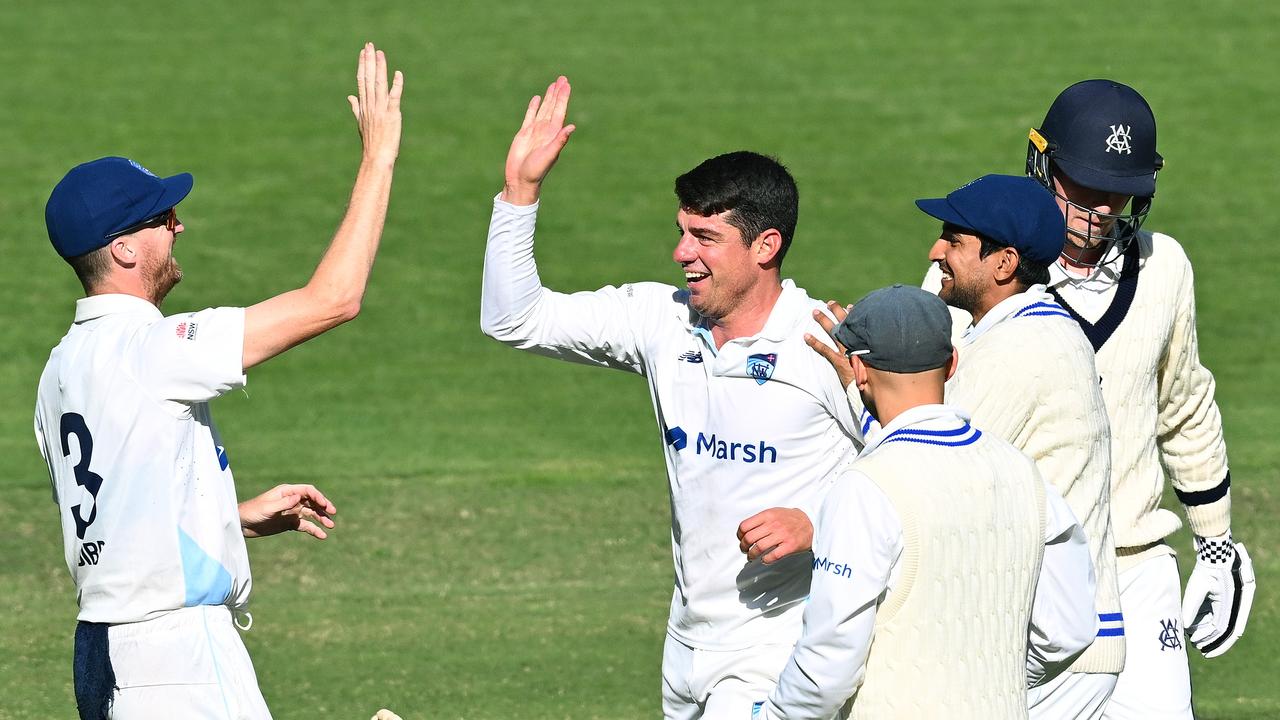 NSW, and captain Moises Henriques (C), will be desperate for a turnaround this weekend when they face Western Australia. Picture: Getty