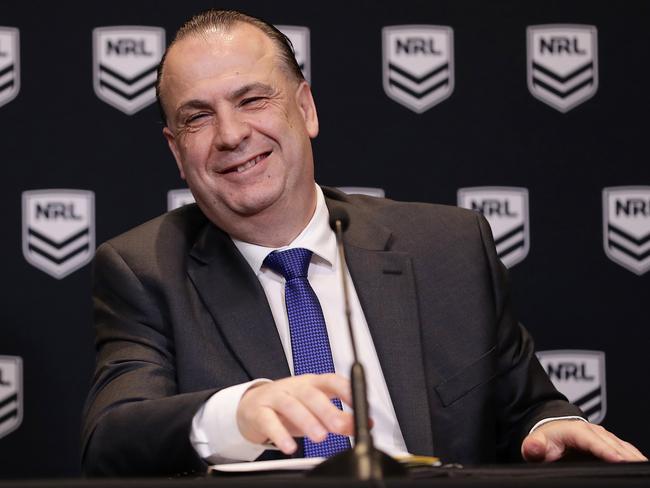 Australian Rugby League Commission Chairman Peter V'landys speaks to the media during a NRL press conference at Rugby League Central on September 03, 2020 in Sydney, Australia. (Photo by Mark Metcalfe/Getty Images)