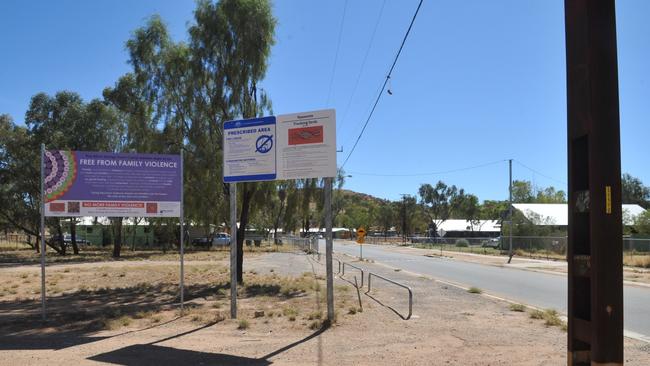 The front entrance to the Nyewente or "Trucking Yards" town camp in Alice Springs.