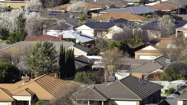 Looking down on suburbs of Albury - rural NSW