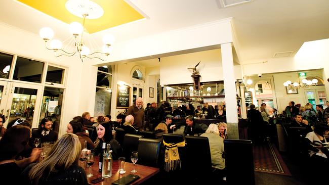 Fans dine in at the Spread Eagle Hotel in Richmond.