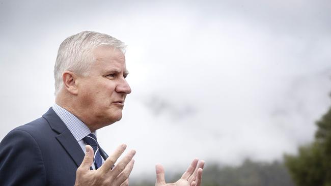 Deputy Prime Minister Michael McCormack at the opening of Huonville Stormwater Diversion project. Picture: Chris Kidd