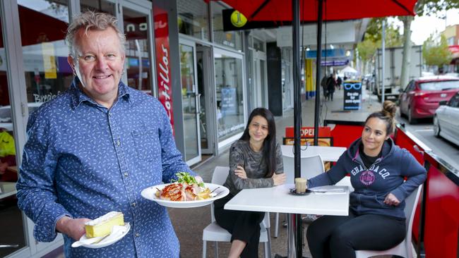 Rocotillos Cafe owner Paul Kearney says council’s decision to waive the kerbside dining fee has given traders a boost. Picture: Wayne Taylor