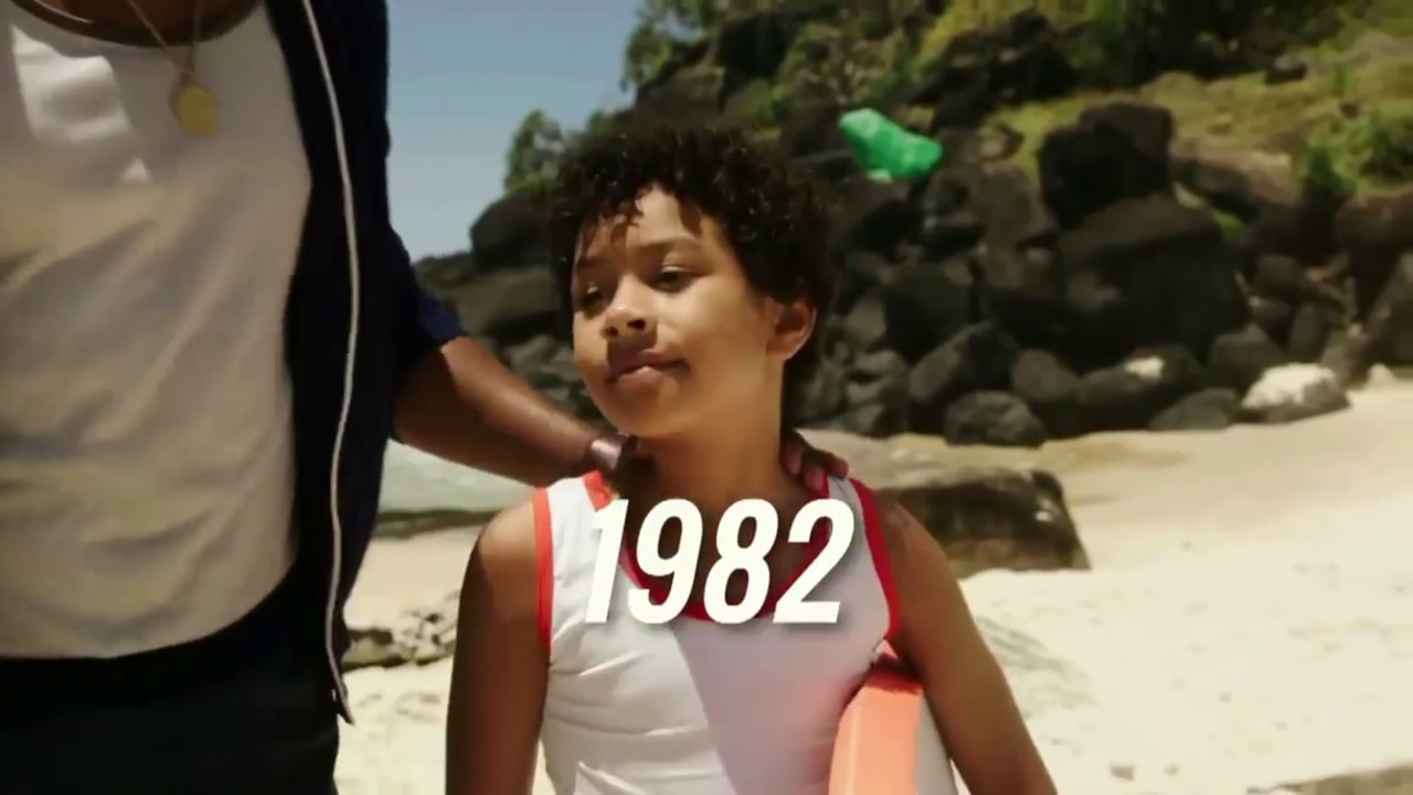 A screen grab from the official trailer of NBC's Young Rock shows a scene shot at Froggy’s Beach.