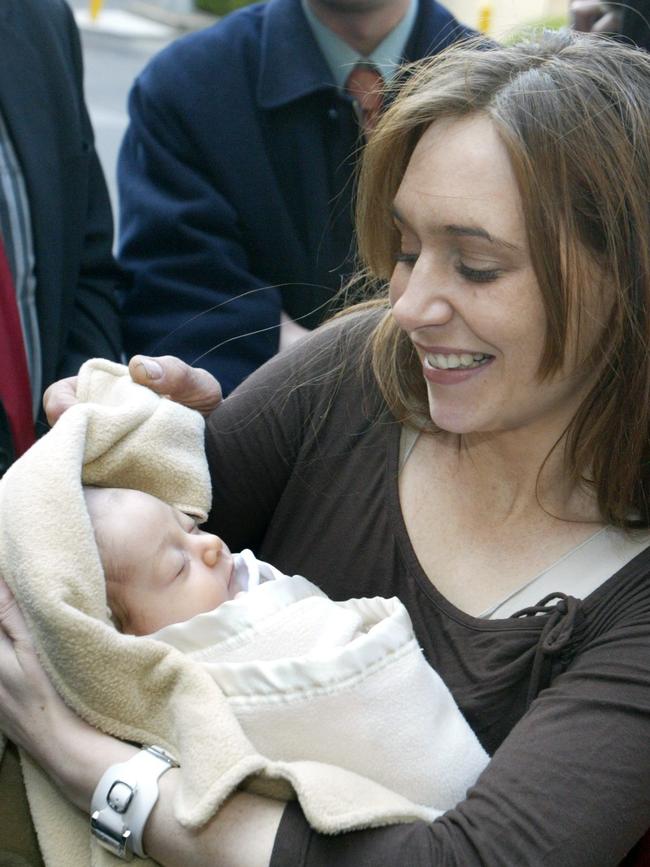 Kidnapped baby Montana Barbaro reunited with mother Anita Ciancio outside Royal Childrens Hospital.