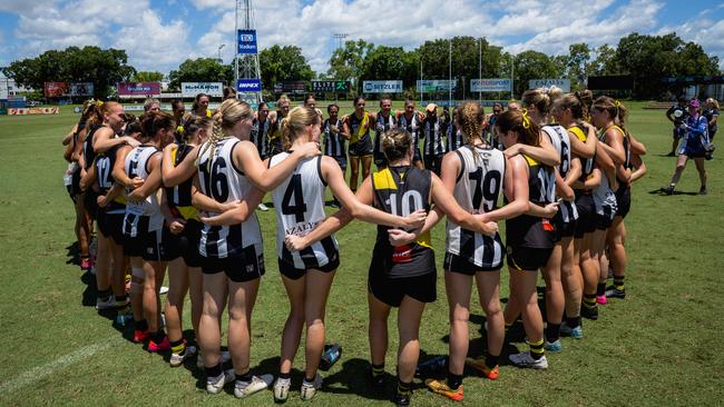 The Nightcliff Tigers took on the Palmerston Magpies in the 2024-25 NTFL women's semi-final. Picture: Pema Tamang Pakhrin