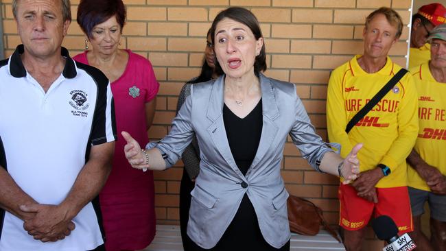 NSW Premier Gladys Berejiklian on the campaign trail at Brunswick Heads Surf Club. Picture: Nathan Edwards