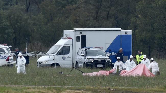 Investigators were on the scene on Sunday. Picture: Andrew Henshaw