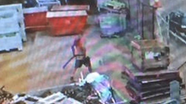 CCTV footage of Ben Hoffmann covered in blood during his 2019 killing spree.