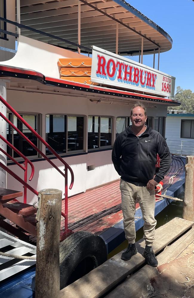 Chris Pointon and the Paddle Steamer Rothbury. Picture: Stuart Kavanagh