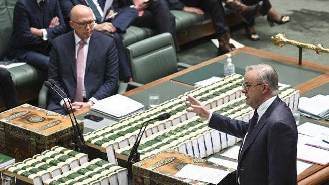 Peter Dutton and Anthony Albanese share identically low approval ratings, the latest Newspoll shows. Picture: NewsWire / Martin Ollman