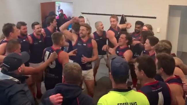 The Freeling Redlegs celebrate their shock drought-breaking win.