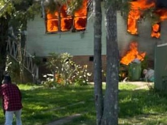 Firefighters did what they could but the Goonellabah home was fully involved in fire and ultimately destroyed.Picture: Facebook