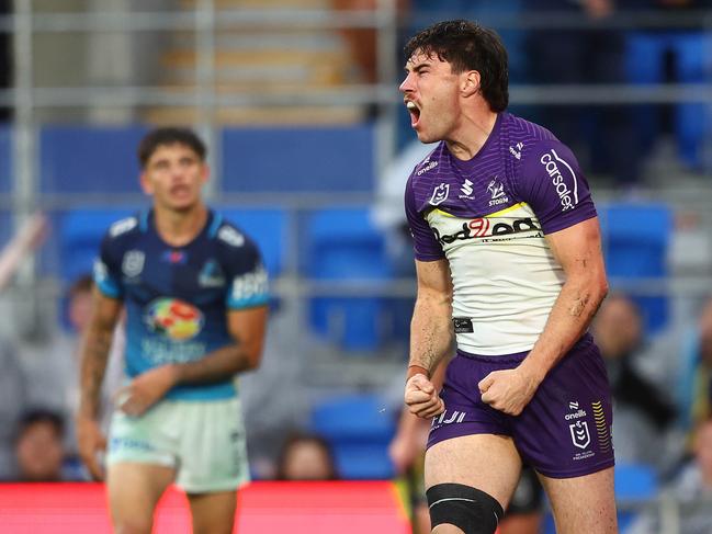 Grant Anderson was a standout for Melbourne, scoring two tries in their win over the Titans. Picture: Getty Images